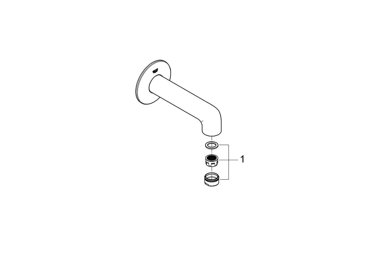 Излив для ванны GROHE BauClassic, хром (13258000)