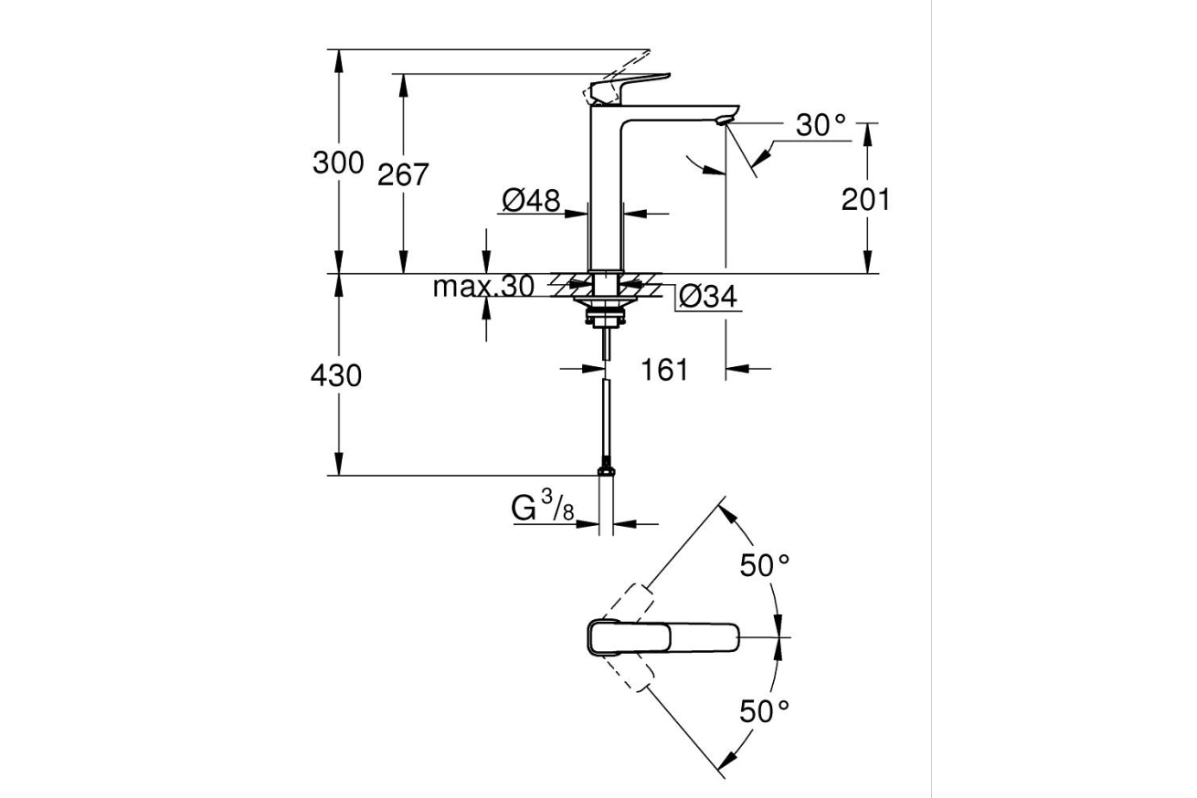 Смеситель для раковины GROHE Cubeo, XL-size, хром (1017290000)