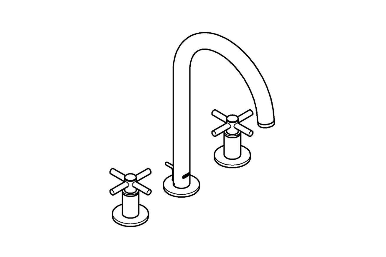Смеситель для раковины GROHE Atrio двухвентильный на 3 отверстия, хром (20008003)