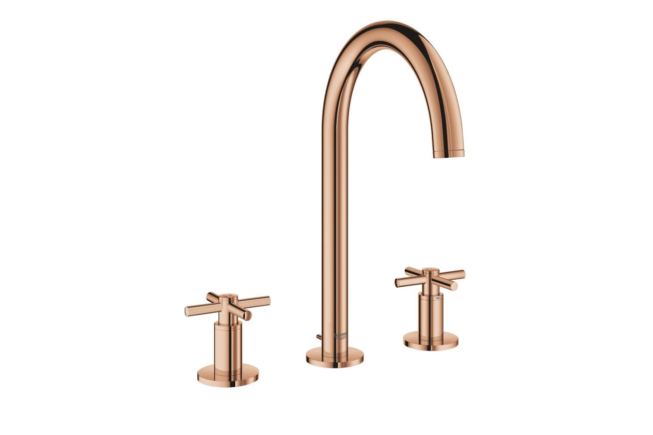 Смеситель для раковины GROHE Atrio двухвентильный на 3 отверстия, теплый закат глянец (20008DA3)
