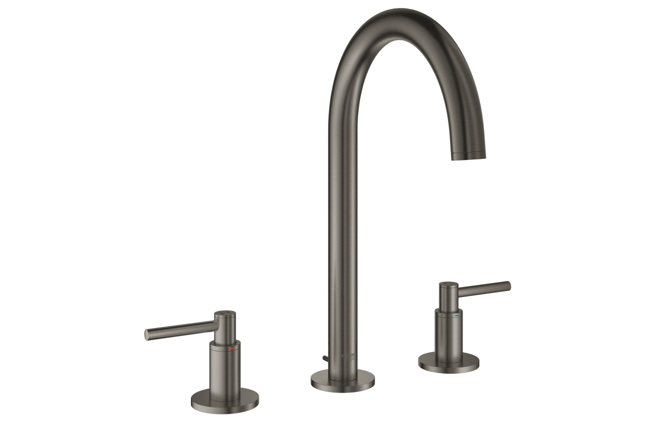 Смеситель для раковины GROHE Atrio двухвентильный на 3 отверстия, темный графит матовый (20009AL3)