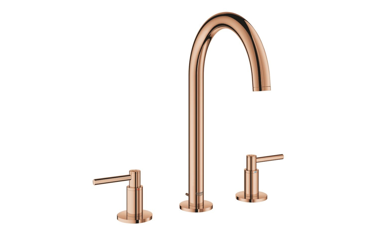 Смеситель для раковины GROHE Atrio двухвентильный на 3 отверстия, теплый закат глянец (20009DA3)