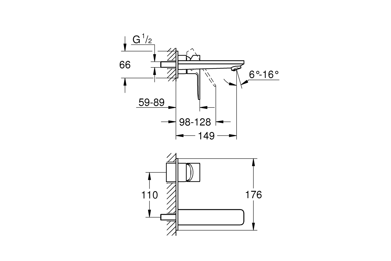 Внешняя часть смесителя для раковины GROHE Lineare, M-Size, хром (19409001)