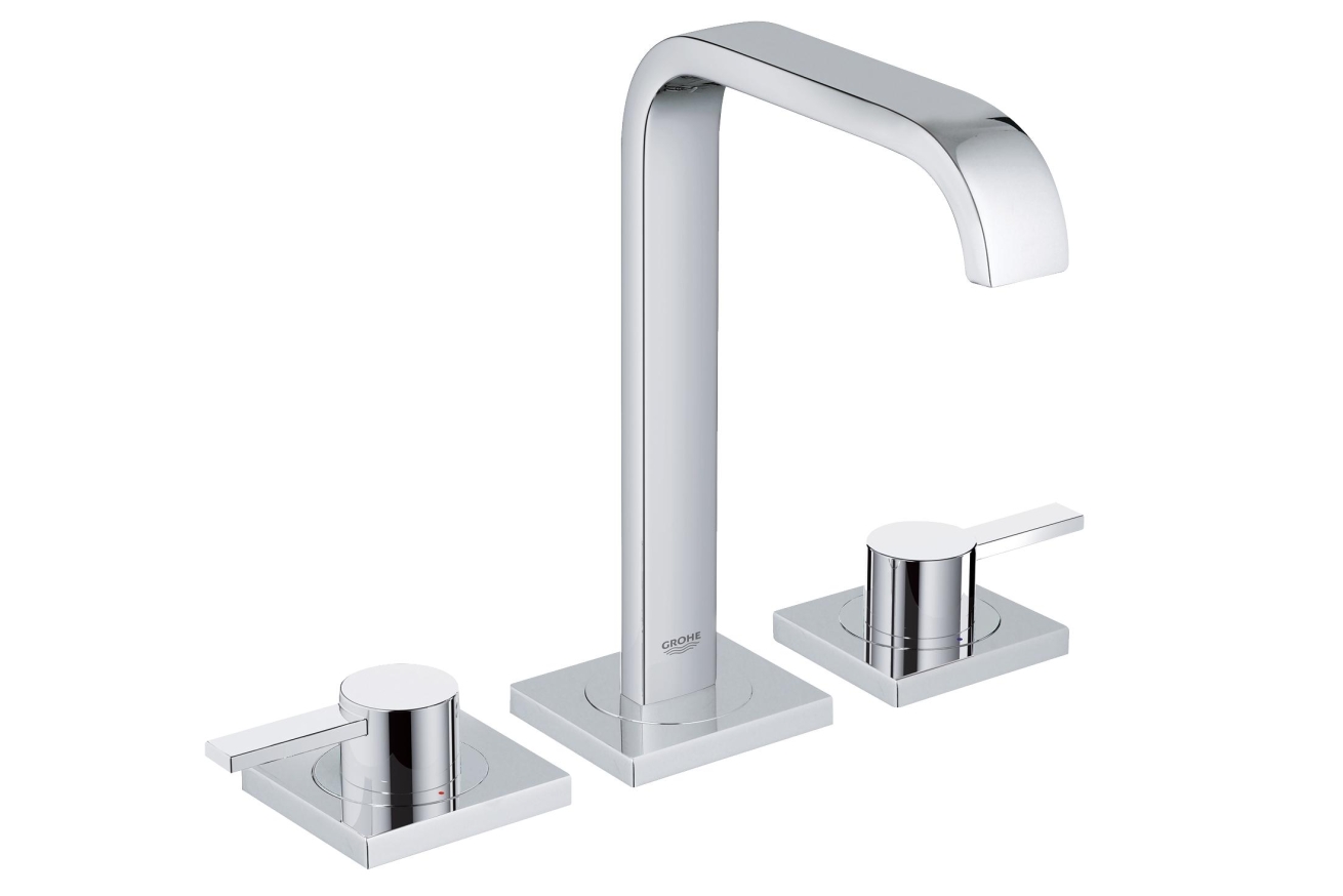 Смеситель для раковины GROHE Allure двухвентильный на 3 отверстия, с донным клапаном, хром (20188000)