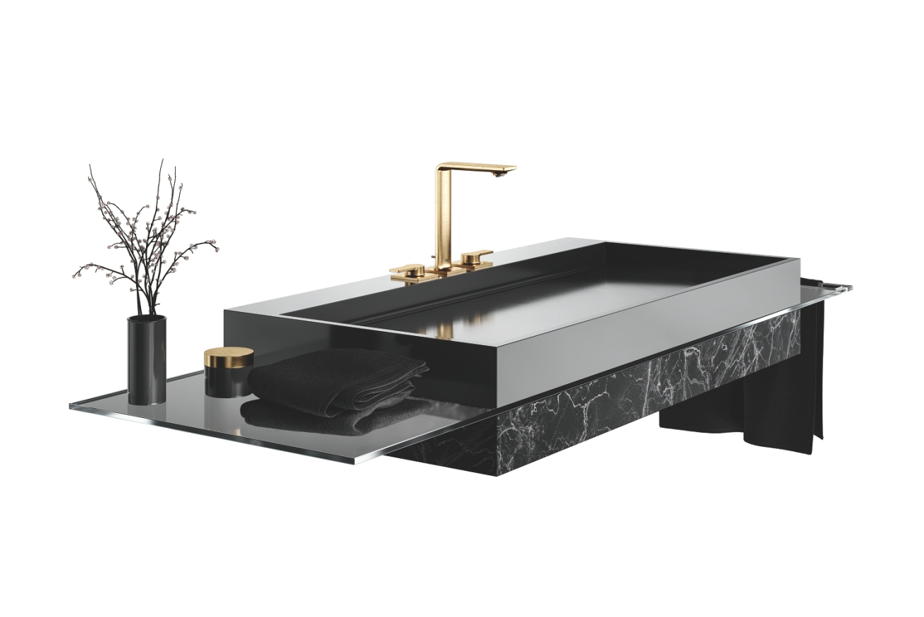 Смеситель для раковины GROHE Allure на 3 отверстия, с донным клапаном, M-Size, холодный рассвет матовый (20188GN1)