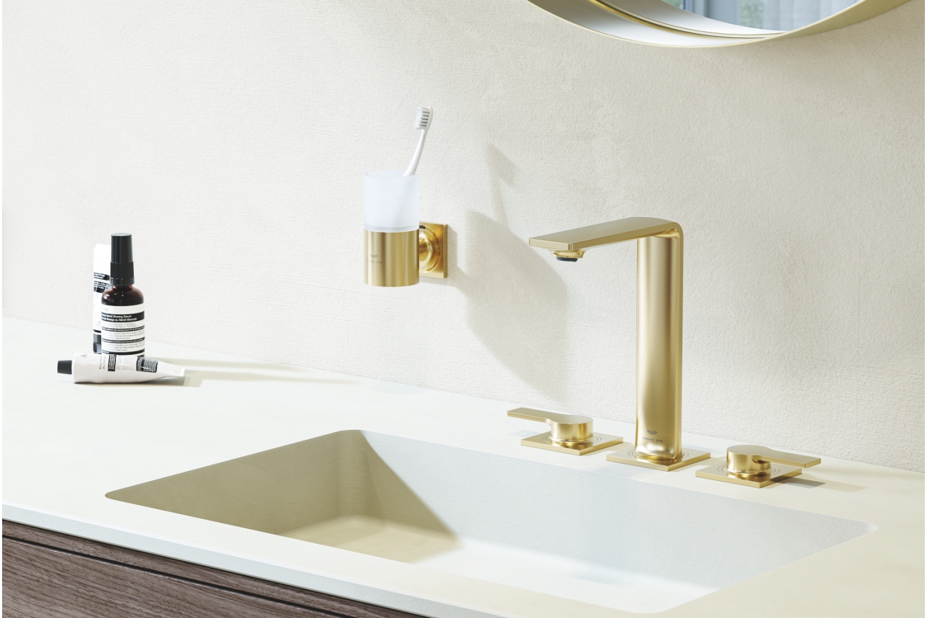 Смеситель для раковины GROHE Allure на 3 отверстия, с донным клапаном, M-Size, холодный рассвет матовый (20188GN1)