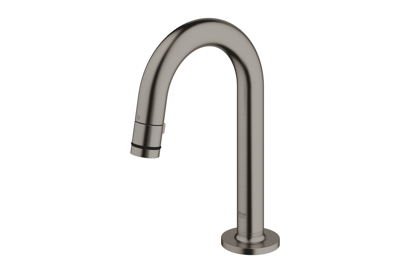 Кран для раковины GROHE Universal, без функции смешивания, с C-изливом, темный графит матовый (20201AL0)