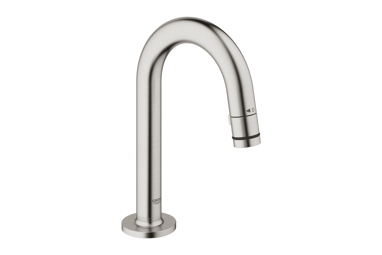 Кран для раковины GROHE Universal, без функции смешивания, с C-изливом, суперсталь (20201DC0)