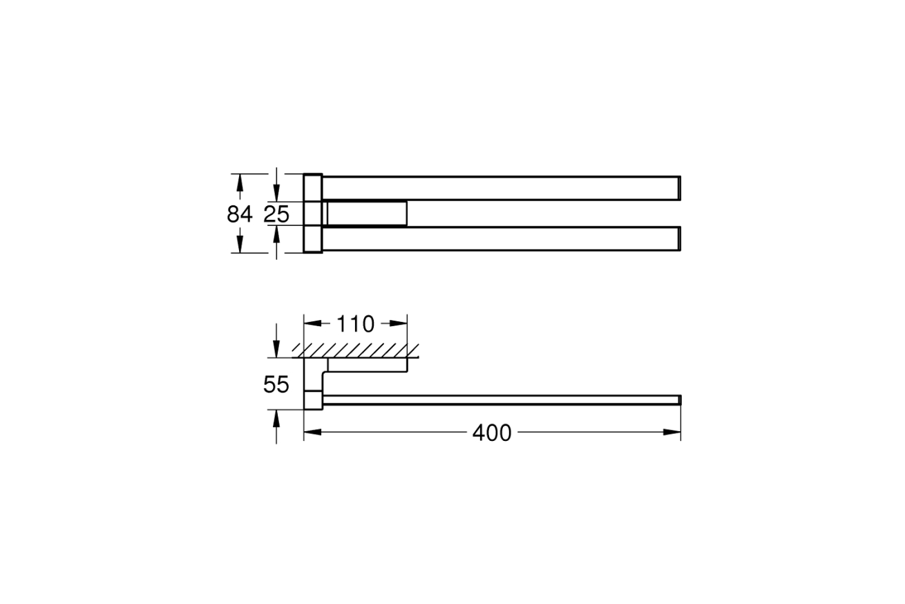 Держатель для полотенца GROHE Selection Cube, двойной, хром (40768000)