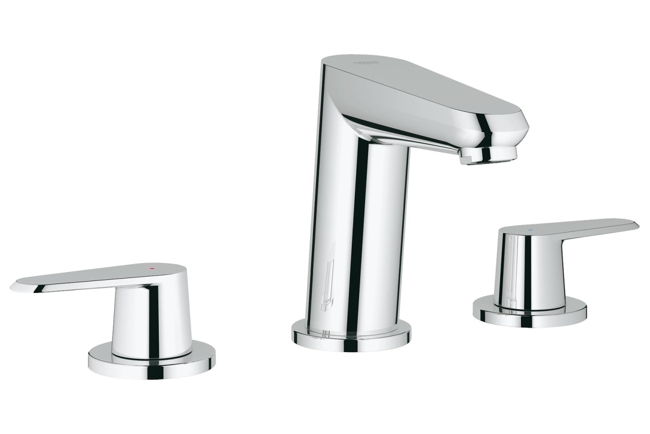 Смеситель для раковины GROHE Eurodisc Cosmopolitan на 3 отверстия с донным клапаном, хром (20214002)
