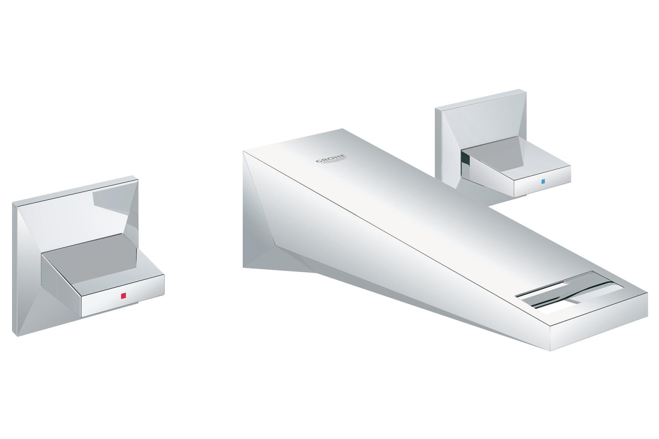 Внешняя часть смесителя для раковины GROHE Allure Brilliant настенного монтажа на 3 отверстия, вынос 161 мм, хром (20346000)