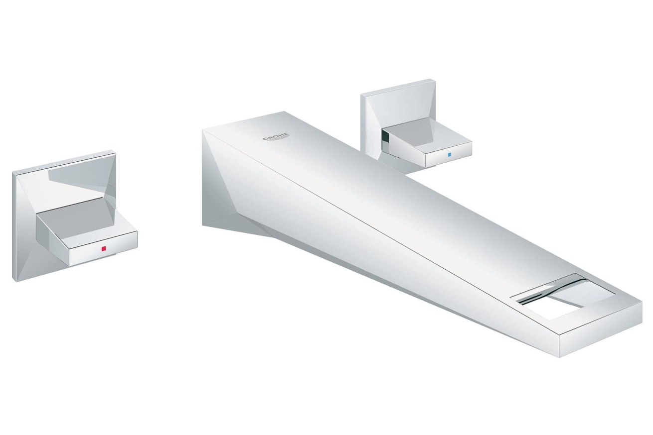 Внешняя часть смесителя для раковины GROHE Allure Brilliant настенного монтажа на 3 отверстия, вынос 210 мм, хром (20348000)