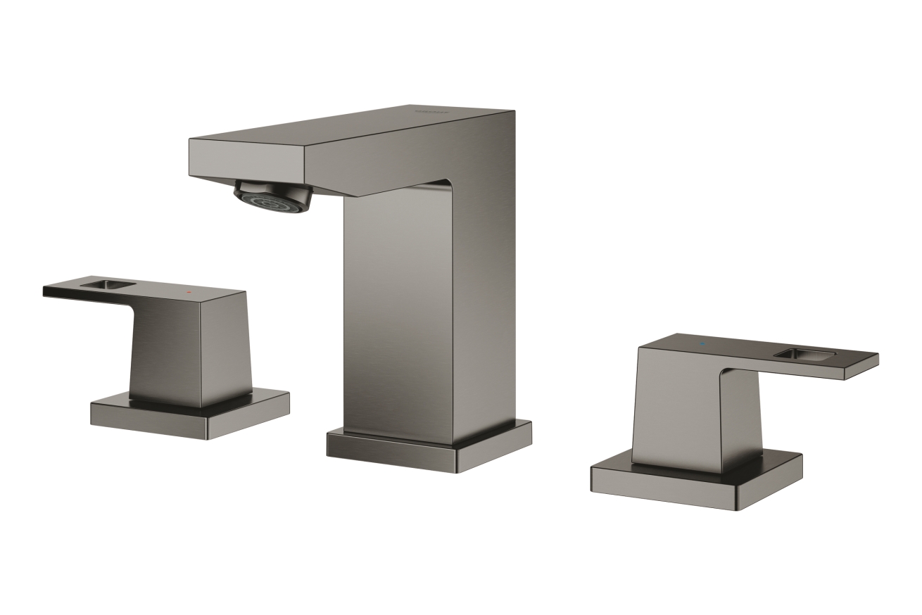 Смеситель для раковины GROHE Eurocube на 3 отверстия, темный графит матовый (20351AL0)