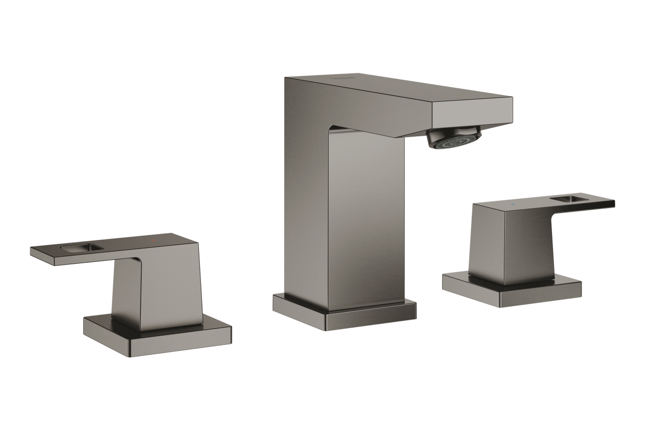 Смеситель для раковины GROHE Eurocube на 3 отверстия, темный графит матовый (20351AL0)