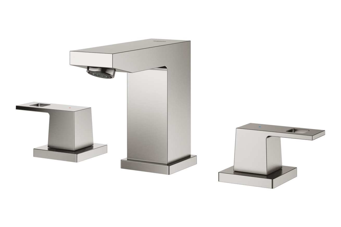 Смеситель для раковины GROHE Eurocube на 3 отверстия, суперсталь (20351DC0)