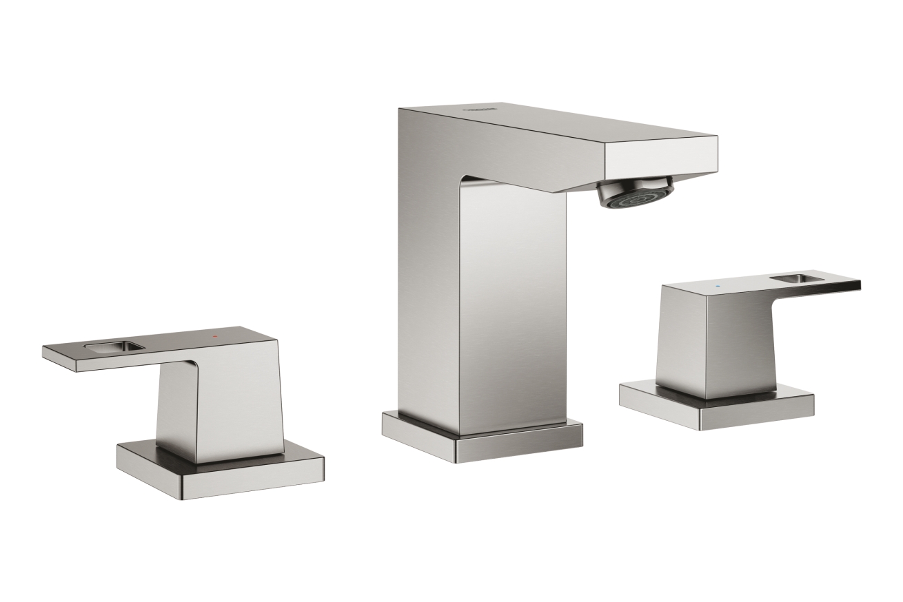 Смеситель для раковины GROHE Eurocube на 3 отверстия, суперсталь (20351DC0)