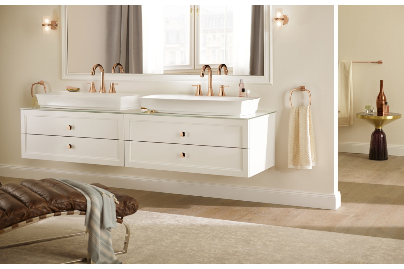 Смеситель для раковины GROHE Grandera двухвентильный на 3 отверстия, с донным клапаном, теплый закат глянец (20389DA0)