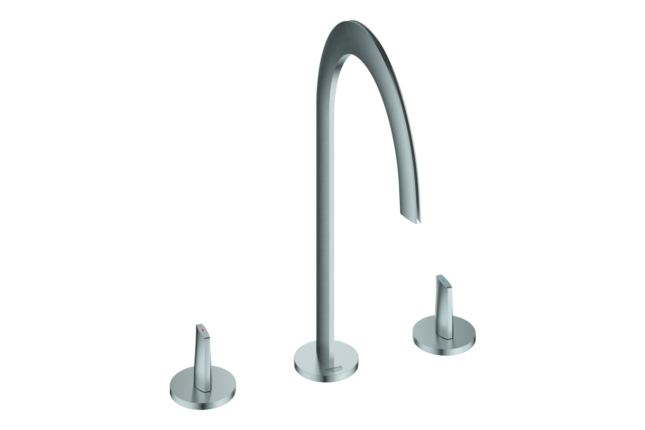 Смеситель для раковины GROHE Atrio Icon 3D двухвентильный на 3 отверстия, нержавеющая сталь (20609SD0)
