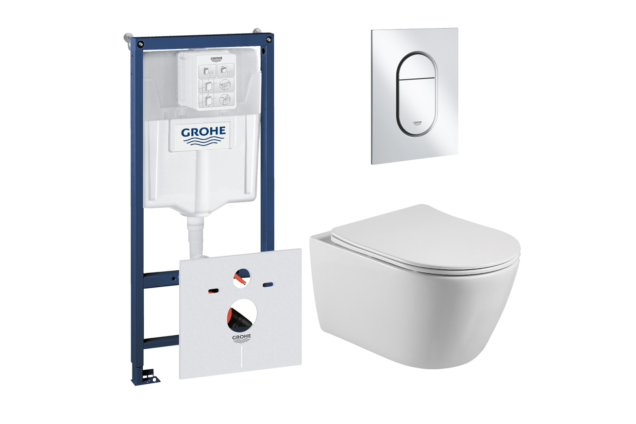Комплект инсталляции GROHE NW0145/S с унитазом Aquatek БЕТТА и сиденьем с микролифтом (NW0201)