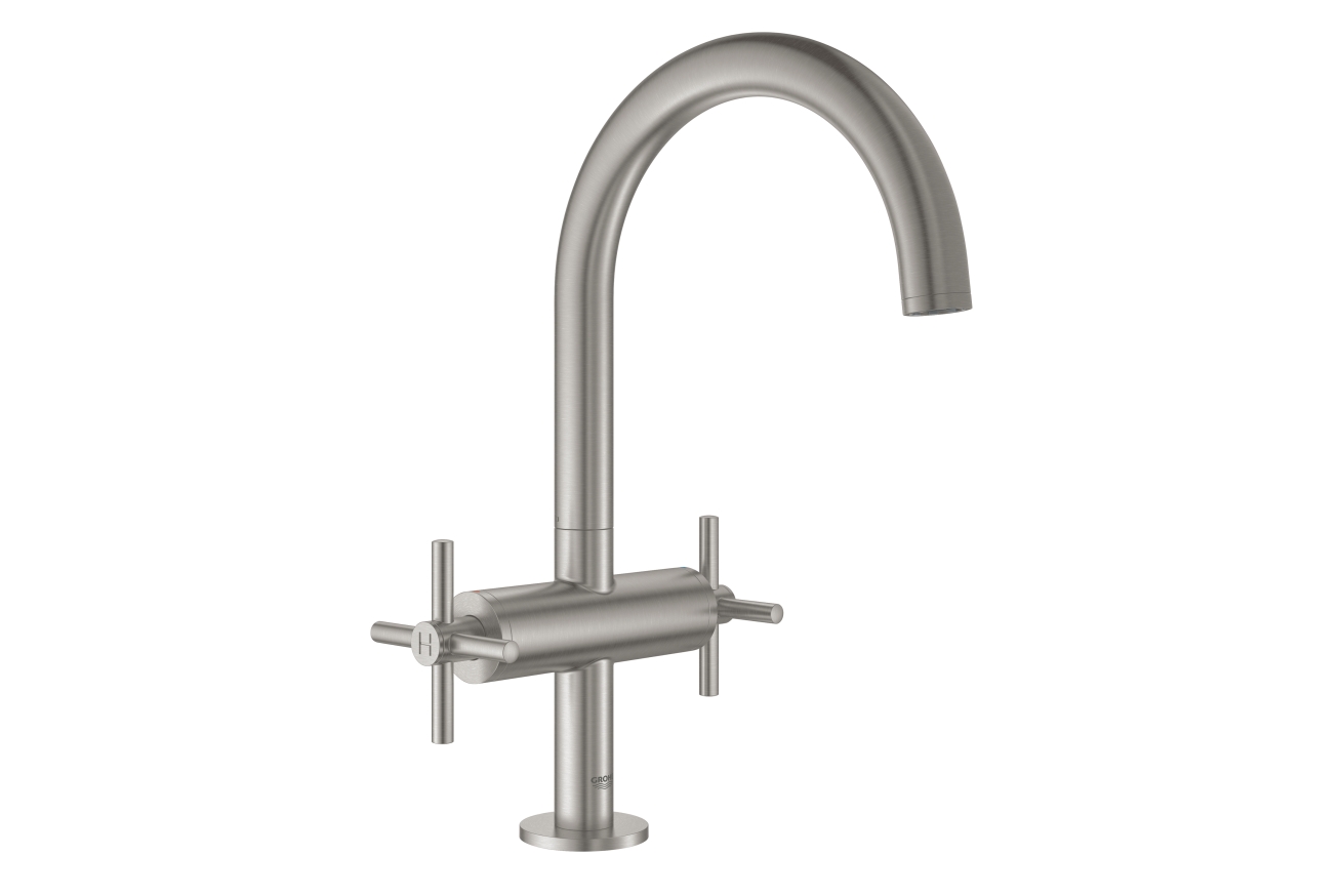 Смеситель для раковины GROHE Atrio двухвентильный, суперсталь (21019DC3)