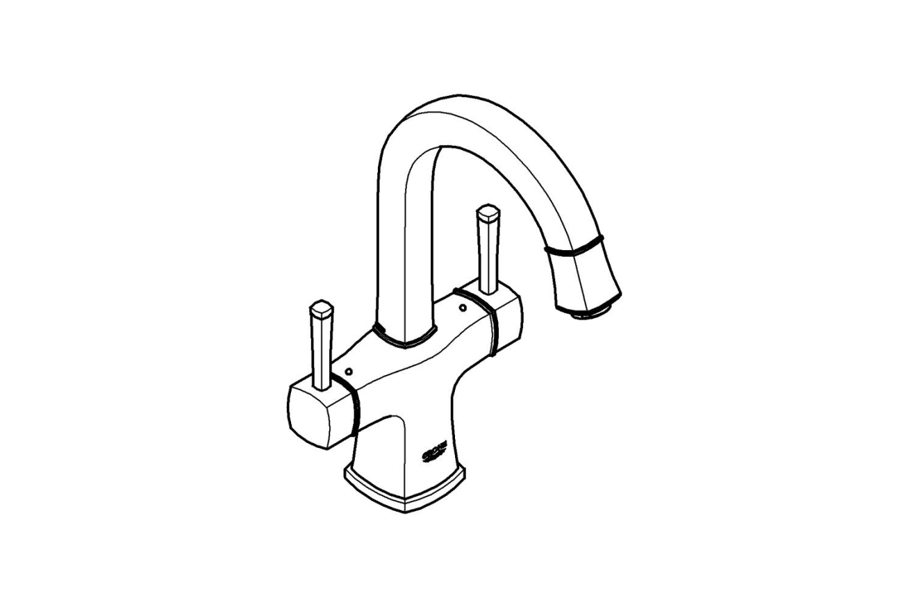 Смеситель для раковины GROHE Grandera с донным клапаном и поворотным изливом, хром (21107000)