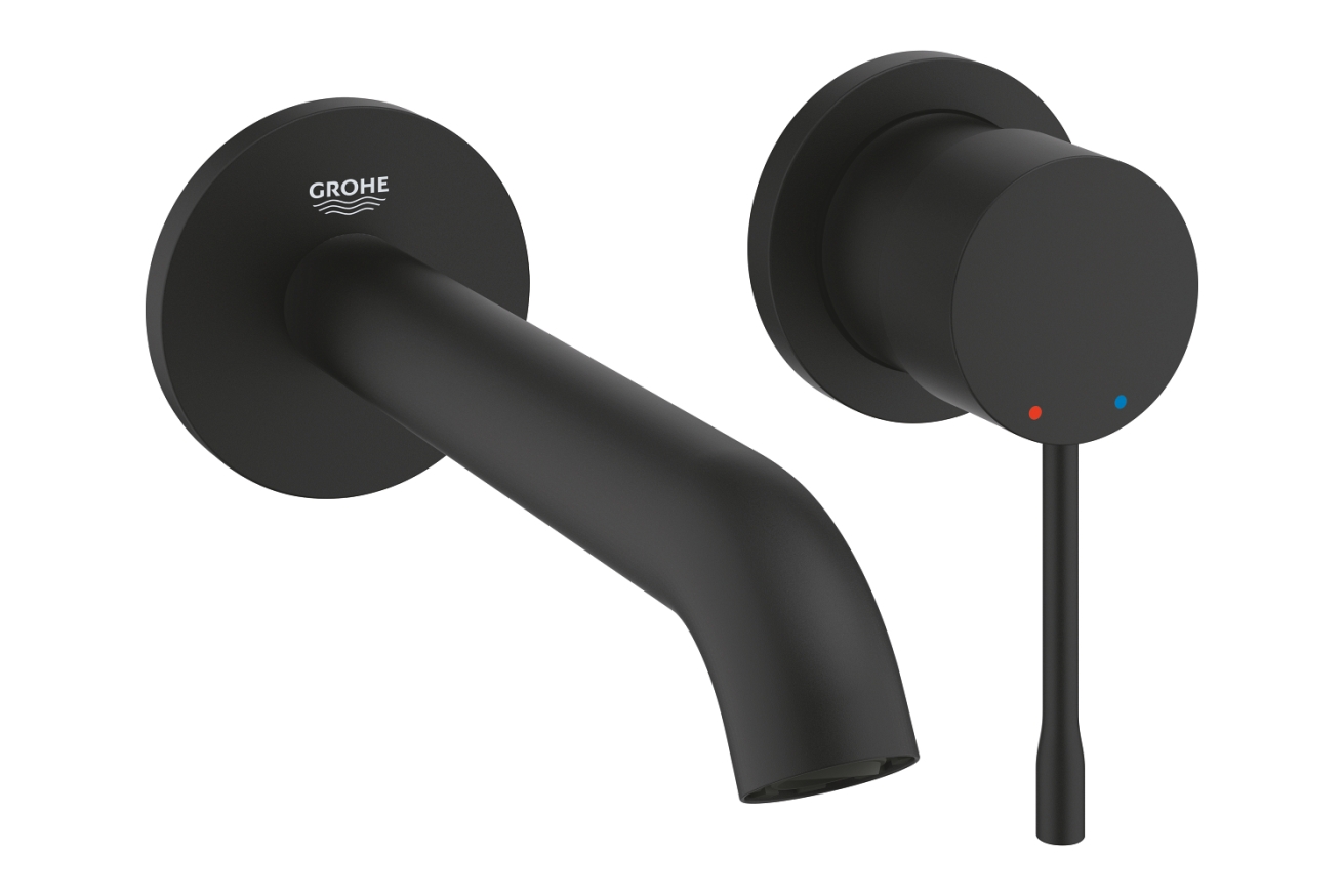 Внешняя часть смесителя для раковины GROHE Essence скрытого монтажа, на 2 отверстия, M-Size, фантомный черный (29192KF1)