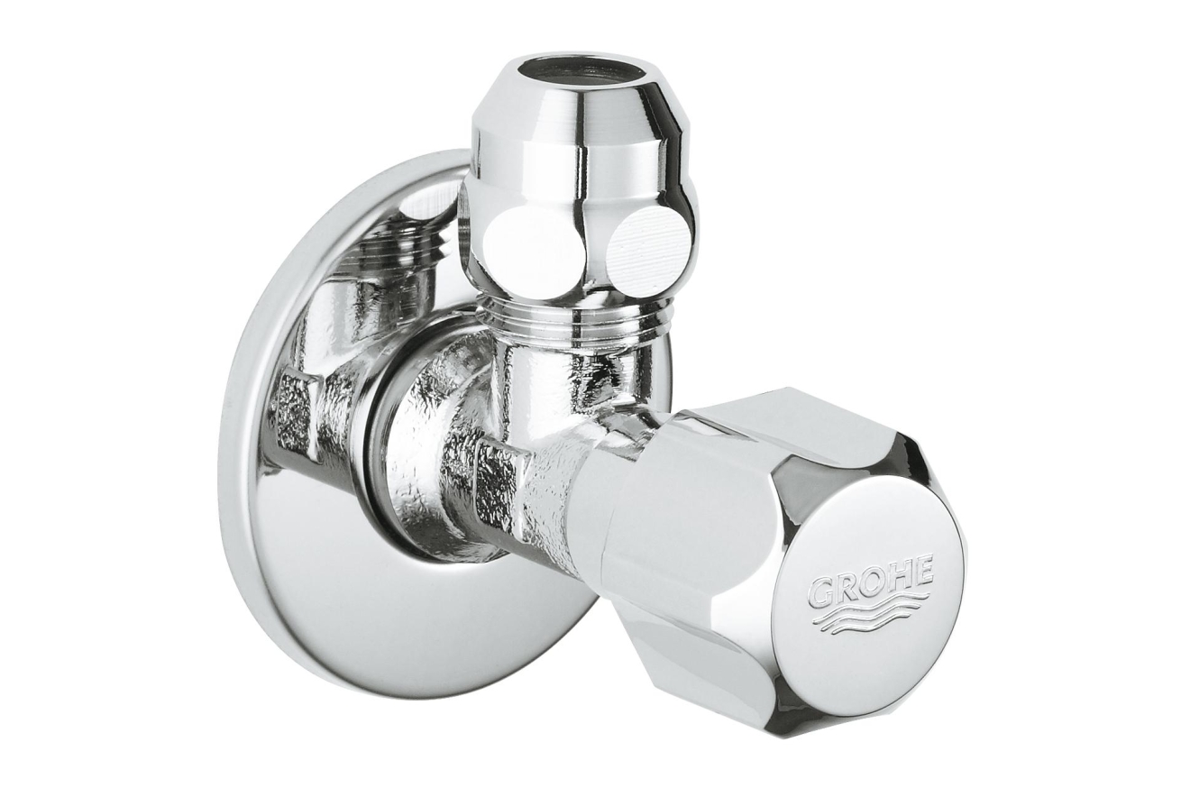 Вентиль угловой GROHE 1/2″-3/8″ для подключения смесителей, хром (2201700M)