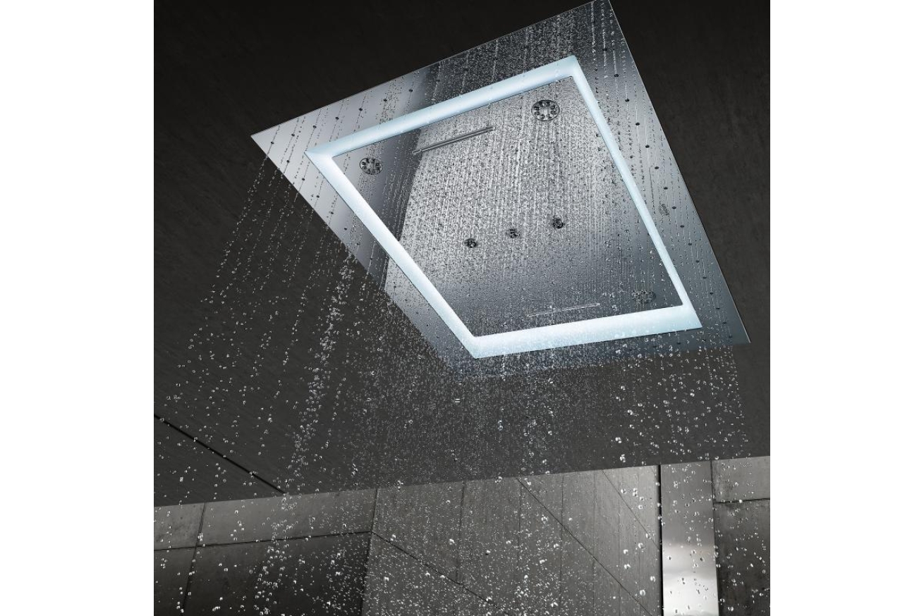 Потолочный душ с 6+ режимами струи и с подсветкой, GROHE Rainshower F-Series 40, хром, (26373001)