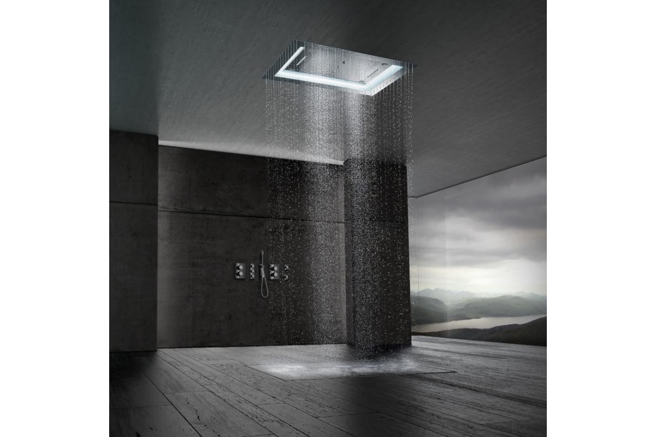 Потолочный душ с 6+ режимами струи и с подсветкой, GROHE Rainshower F-Series 40, хром, (26373001)
