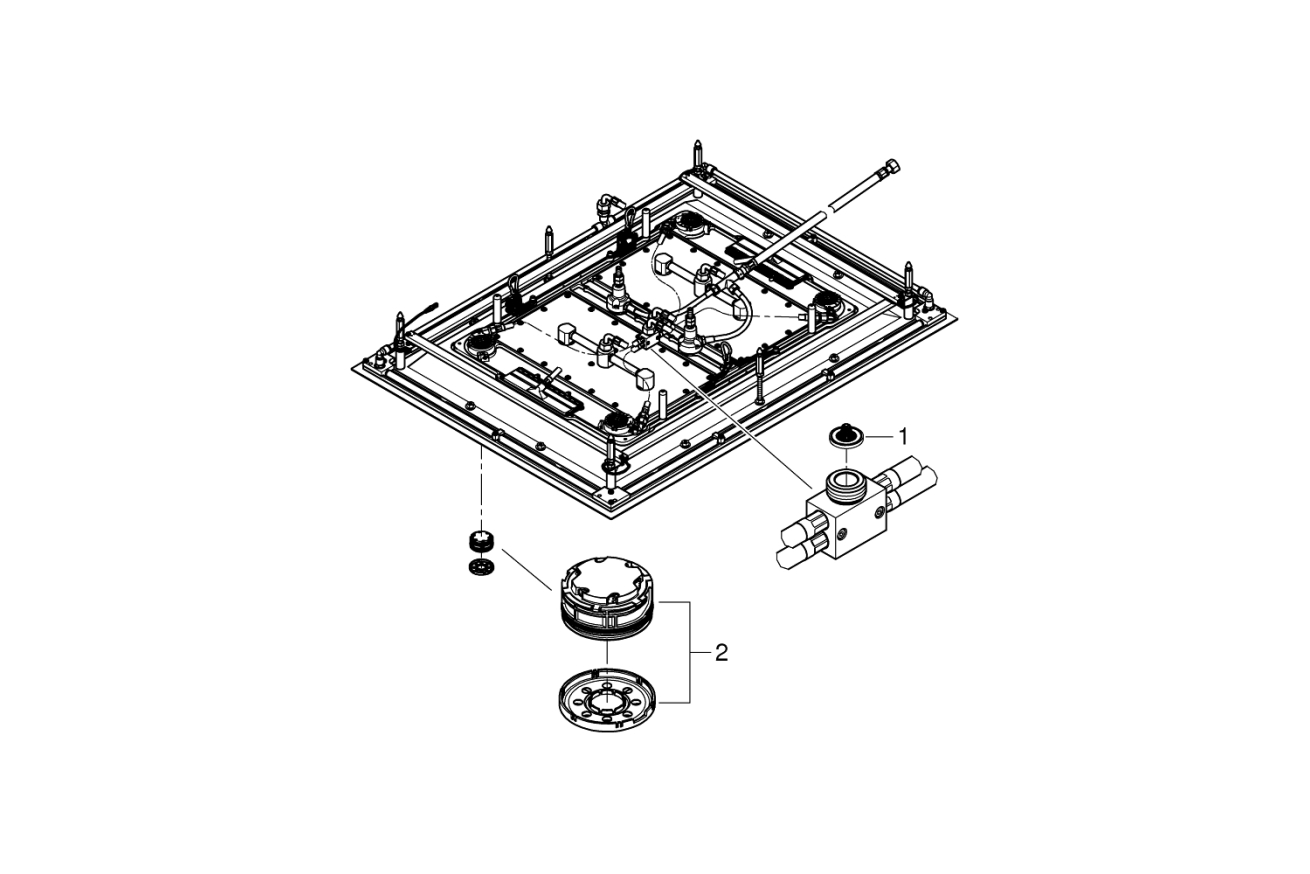 Потолочный душ с 6+ режимами струи и с подсветкой, GROHE Rainshower F-Series 40, хром, (26373001)
