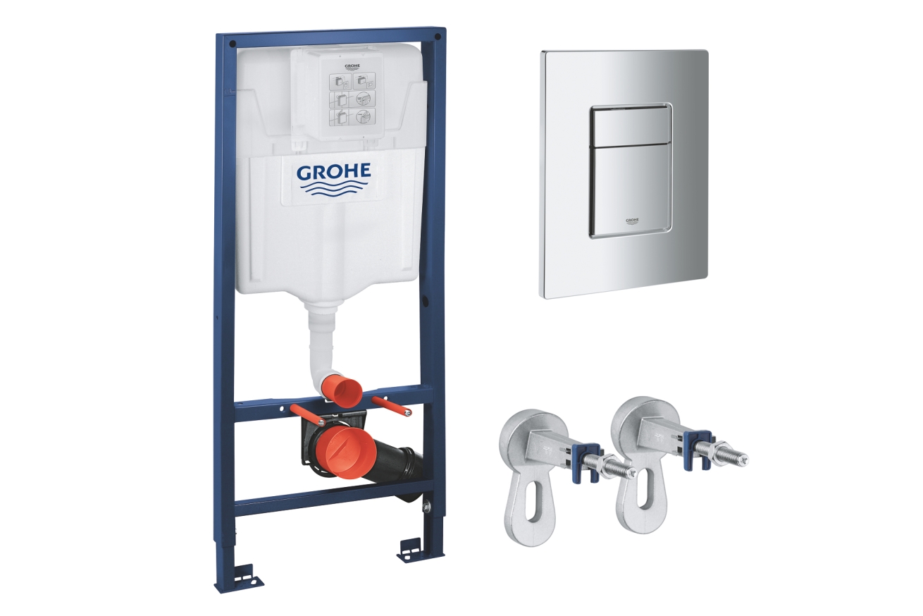 Система инсталляции для унитаза GROHE Rapid SL 3 в 1 с панелью смыва Skate Cosmopolitan, хром (NW0144)