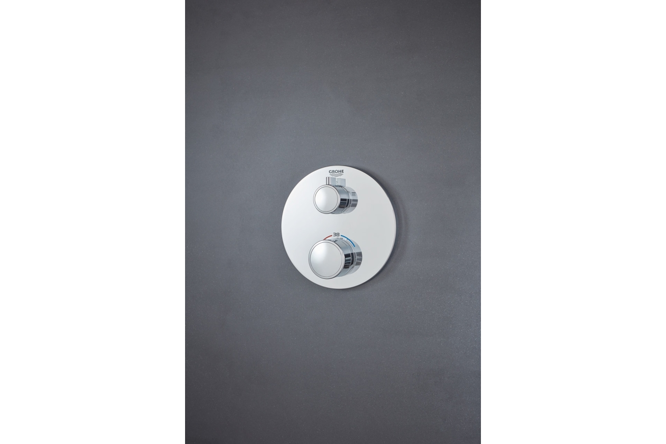 Внешняя часть термостата для душа GROHE Grohtherm на 2 потребителя, круглая, хром (24076000)