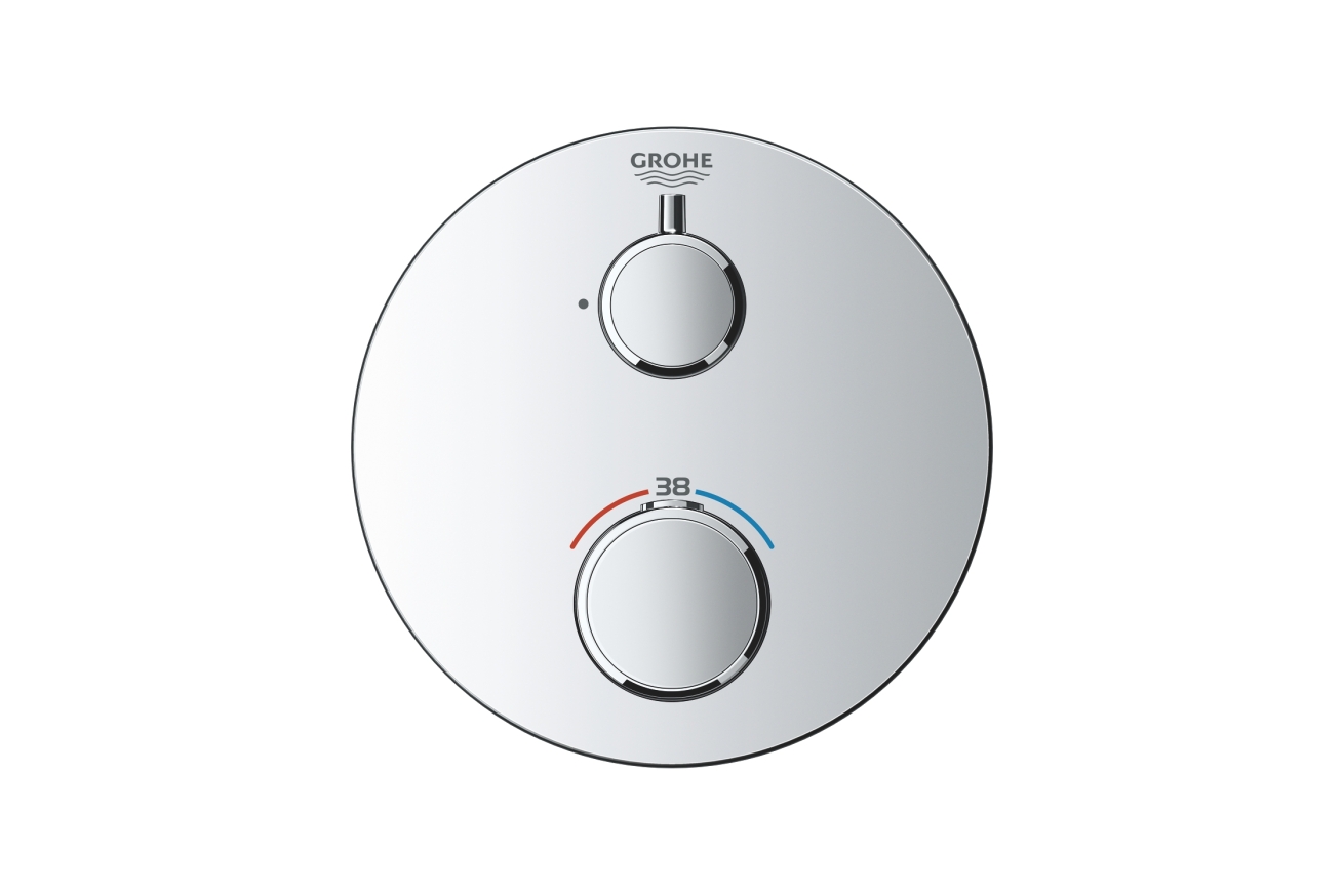 Внешняя часть термостата для душа GROHE Grohtherm на 2 потребителя, круглая, хром (24076000)