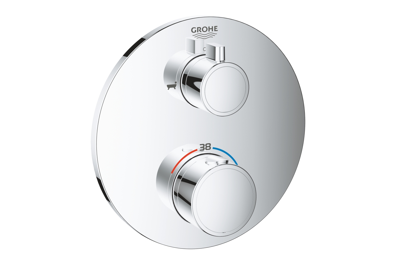 Внешняя часть термостата для ванны GROHE Grohtherm на 2 потребителя, хром (24077000)
