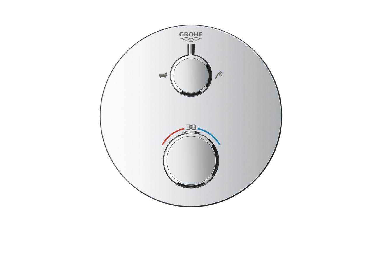 Внешняя часть термостата для ванны GROHE Grohtherm на 2 потребителя, хром (24077000)