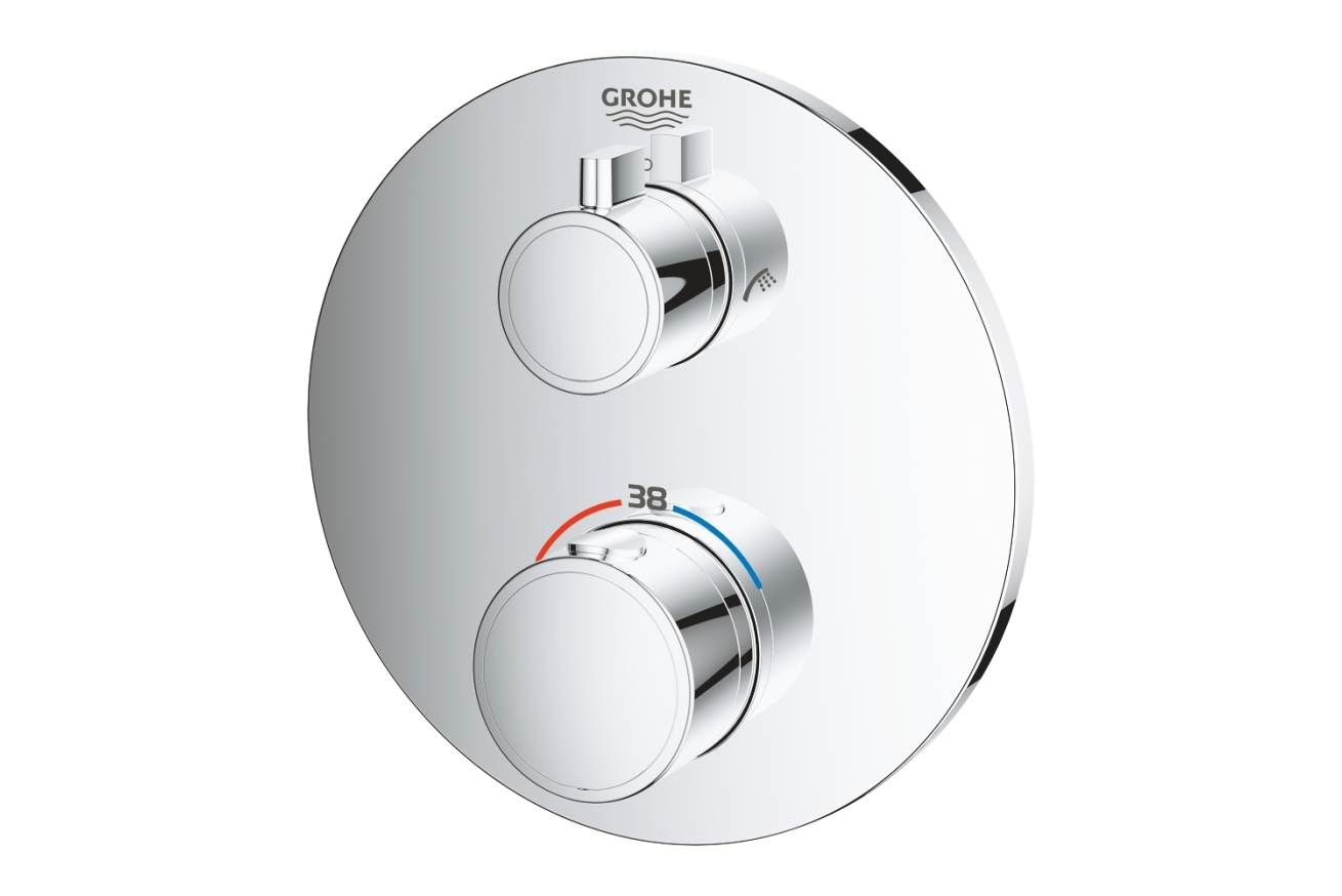 Внешняя часть термостата для ванны GROHE Grohtherm на 2 потребителя, хром (24077000)