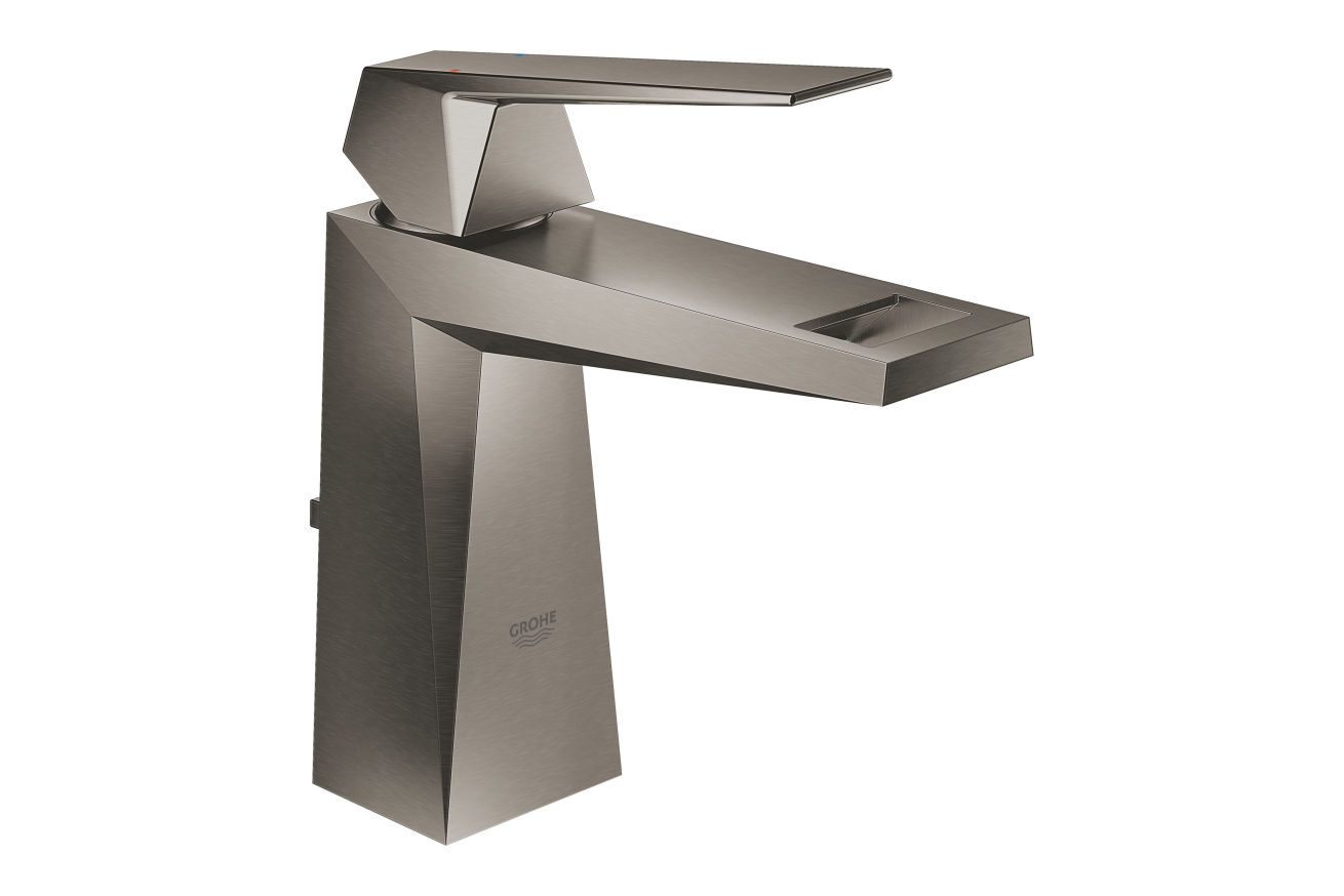 Смеситель для раковины GROHE Allure Brilliant с донным клапаном, темный графит матовый (23029AL0)