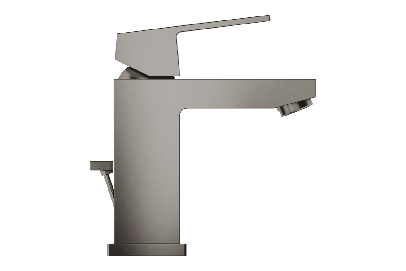 Смеситель для раковины GROHE Eurocube с донным клапаном, темный графит матовый (23127AL0)