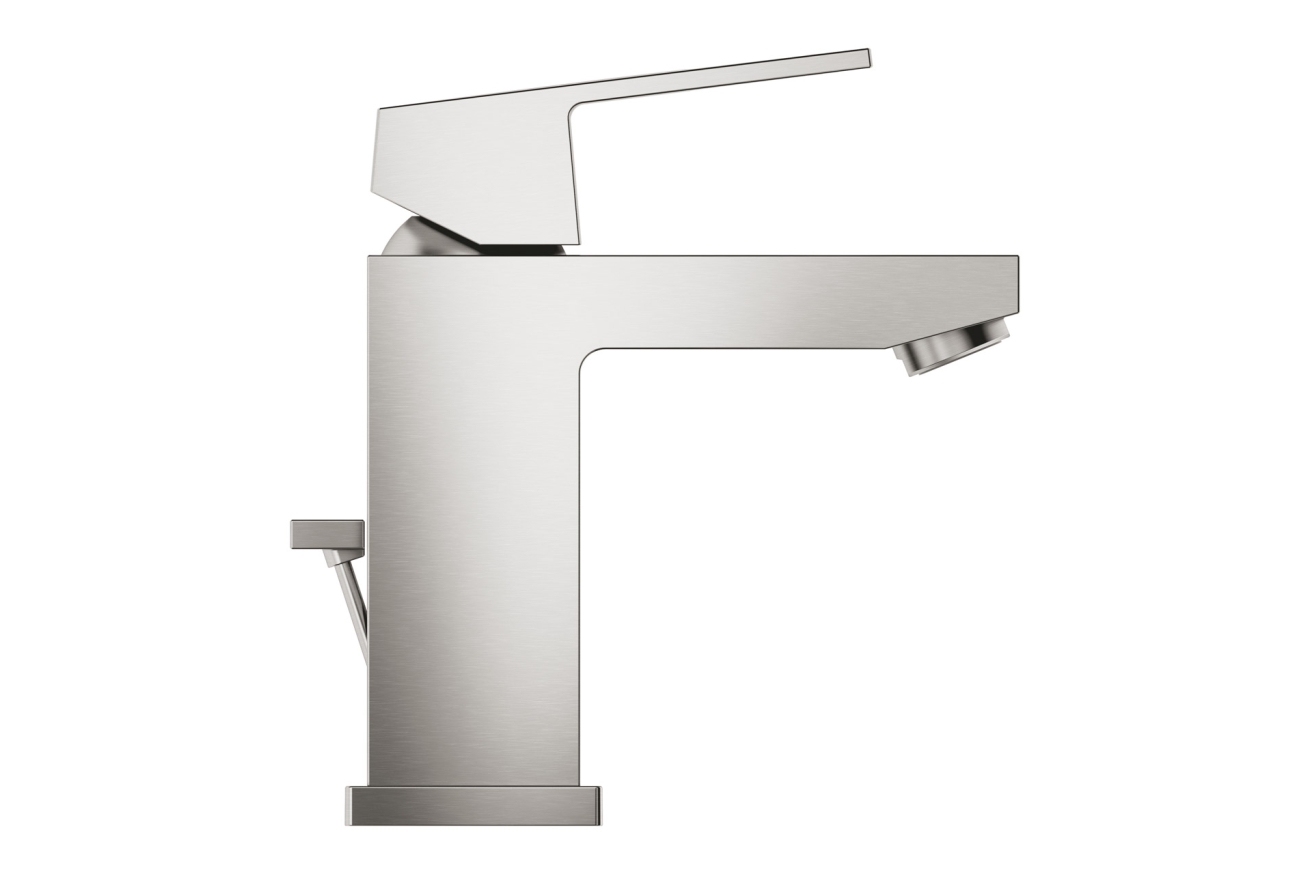 Смеситель для раковины GROHE Eurocube с донным клапаном, суперсталь (23127DC0)