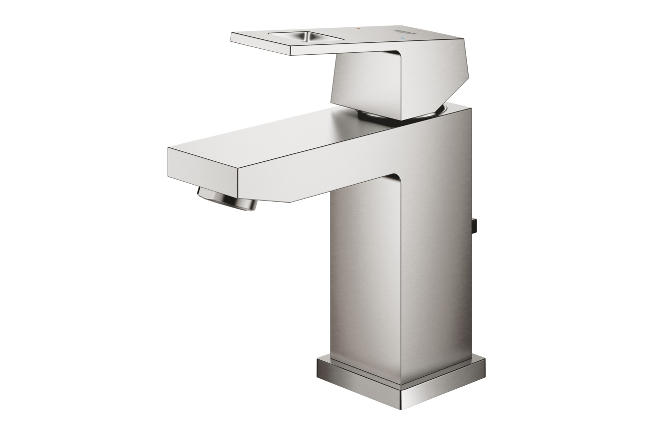 Смеситель для раковины GROHE Eurocube с донным клапаном, суперсталь (23127DC0)