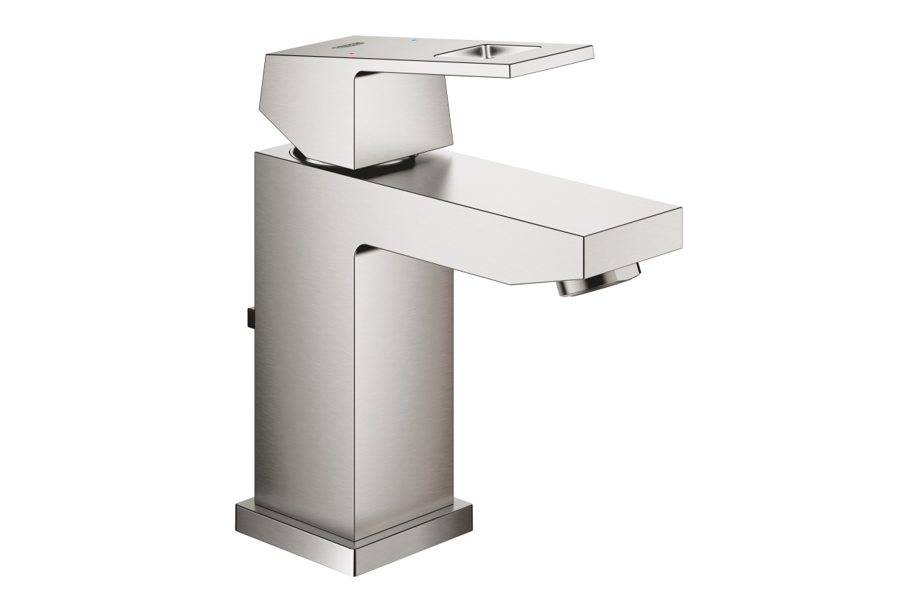 Смеситель для раковины GROHE Eurocube с донным клапаном, суперсталь (23127DC0)