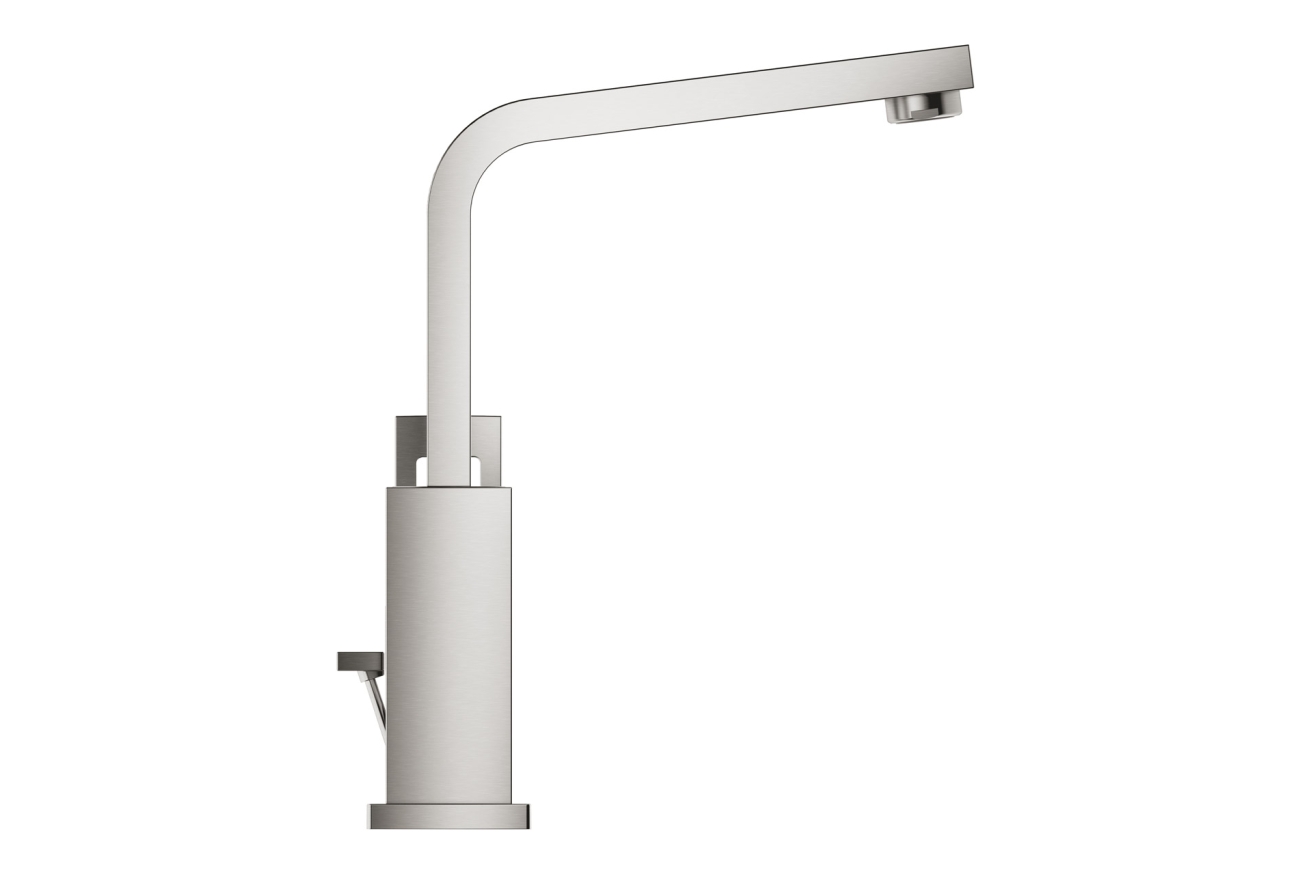 Смеситель для раковины GROHE Eurocube с донным клапаном и высоким изливом, суперсталь (23135DC0)