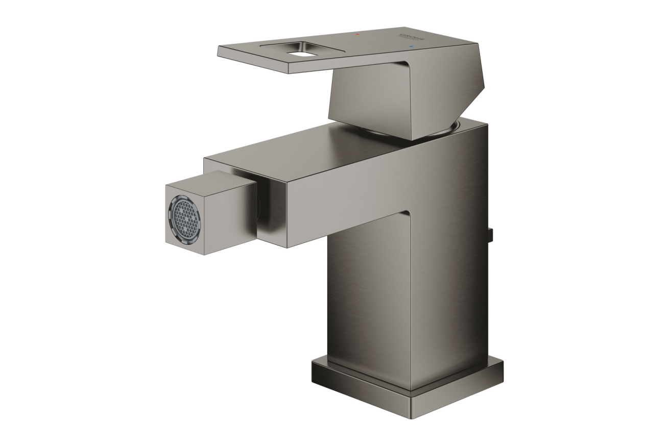 Смеситель для биде GROHE Eurocube с донным клапаном, темный графит матовый (23138AL0)