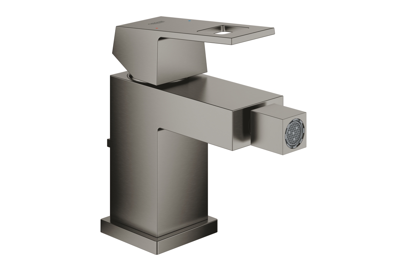 Смеситель для биде GROHE Eurocube с донным клапаном, темный графит матовый (23138AL0)