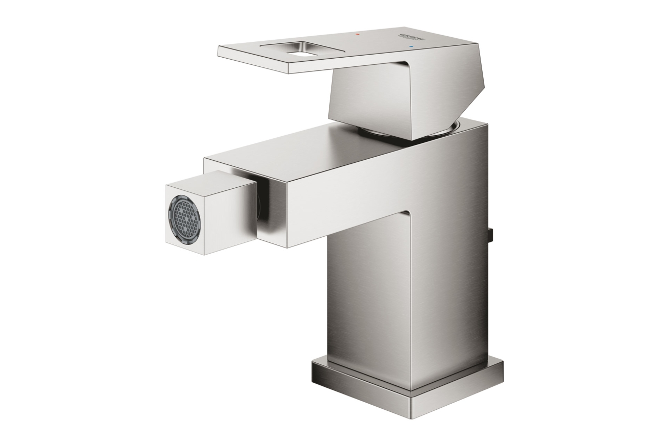 Смеситель для биде GROHE Eurocube с донным клапаном, суперсталь (23138DC0)