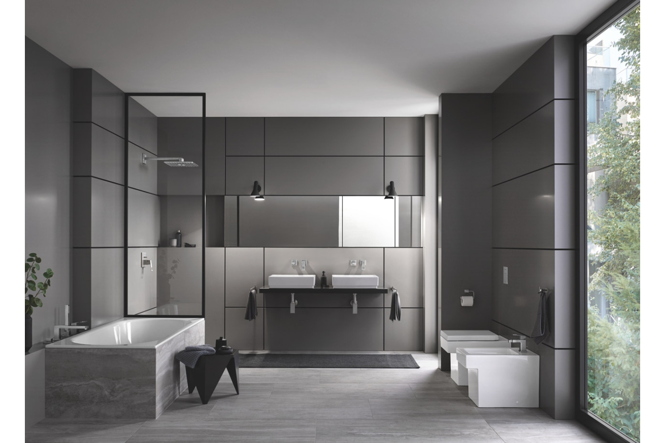 Смеситель для биде GROHE Eurocube с донным клапаном, суперсталь (23138DC0)