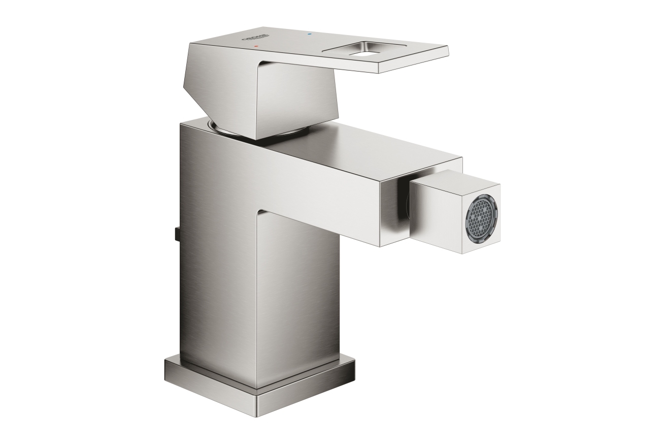 Смеситель для биде GROHE Eurocube с донным клапаном, суперсталь (23138DC0)