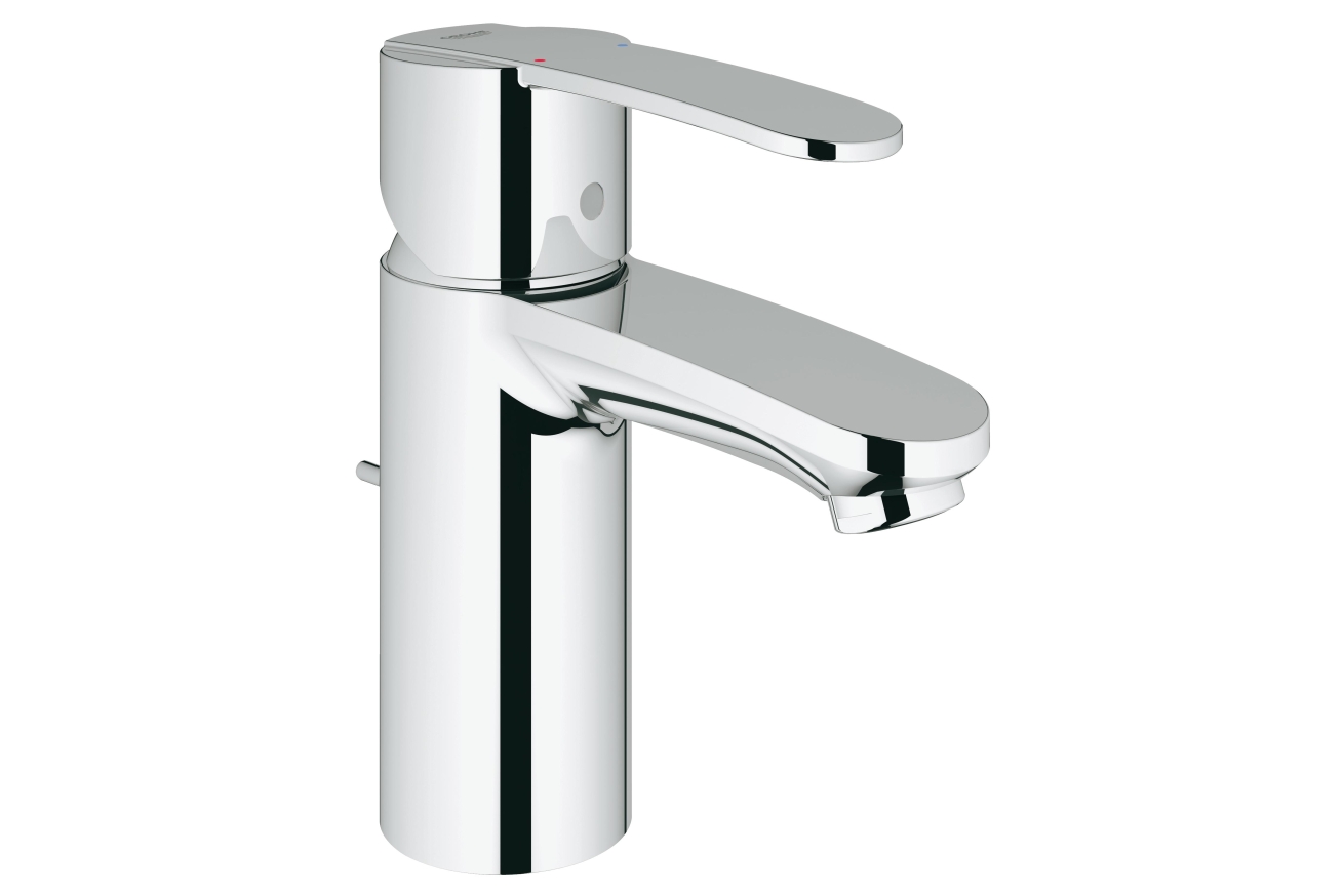 Смеситель для раковины GROHE Wave Cosmopolitan с донным клапаном, EcoJoy, хром (23202000)