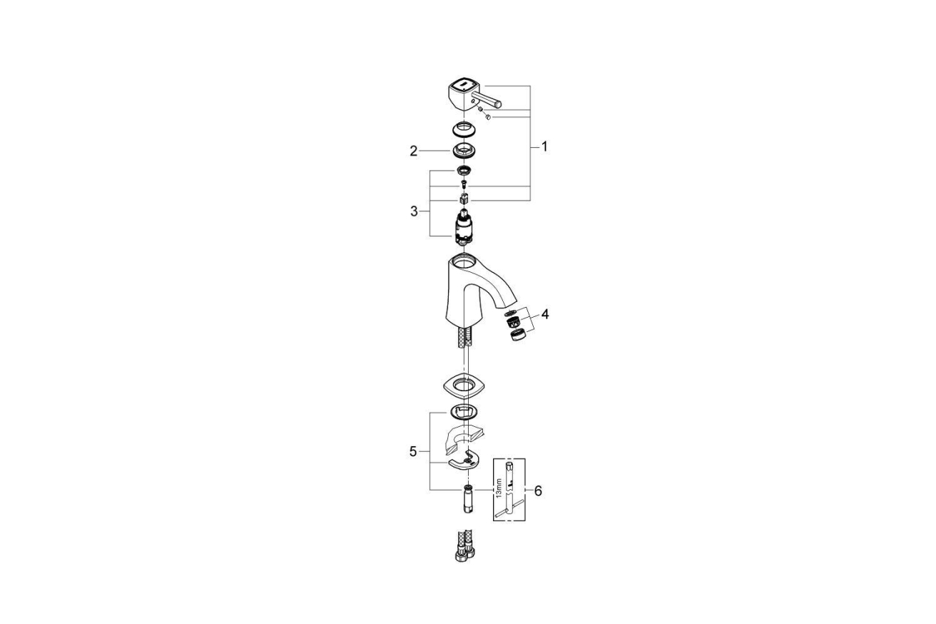 Смеситель для раковины GROHE Grandera, хром (23310000)