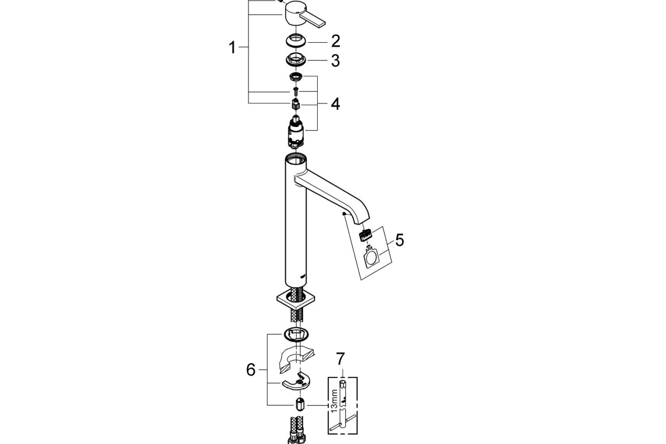 Смеситель для раковины GROHE Allure, XL-Size, хром (23403000)